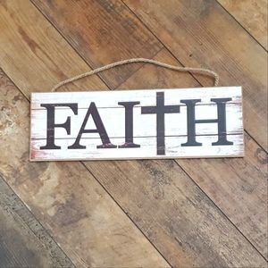 Faith with Cross Hanging Sign